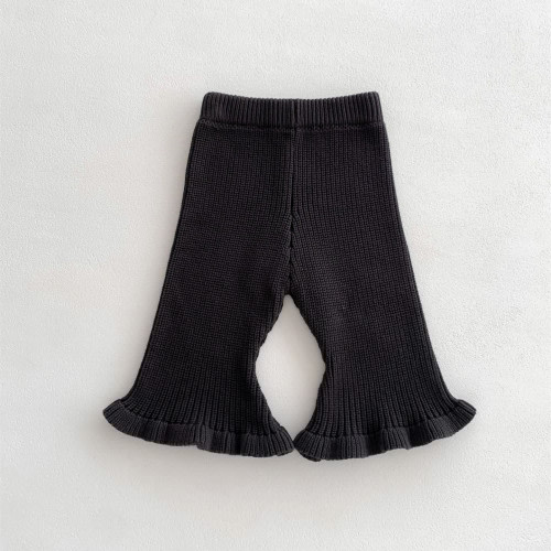 Baby Knitted Solid Color Bell-bottomed Pants