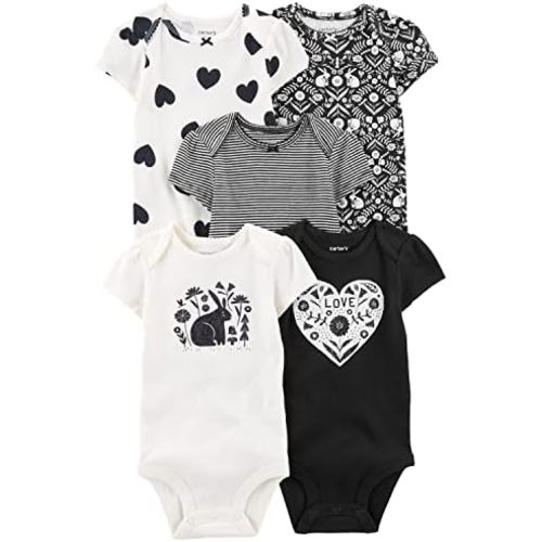 Carter's Baby Girls' 5 Pack Bodysuits (Baby), Kitty Love