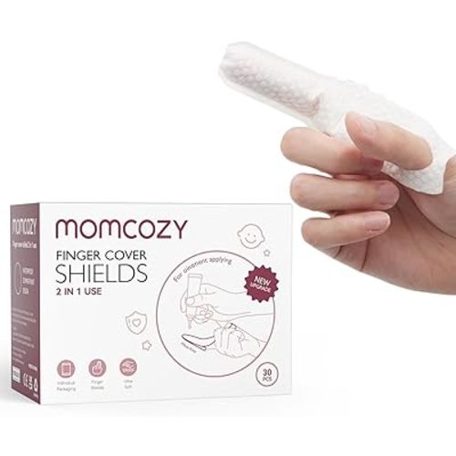 Momcozy Baby Diaper Cream Brush Butt Paste Spatula, Baby Diaper Cream Spatula Finger Wipes, Baby Diaper Cream Applicator, Waterproof Finger Sleeve for Baby Diaper Cream