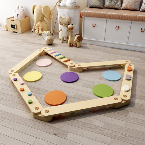 Banasuper Wooden Balance Beam For Kids Toddlers Gymnastics Beam Stepping Stones Children Balance Boa