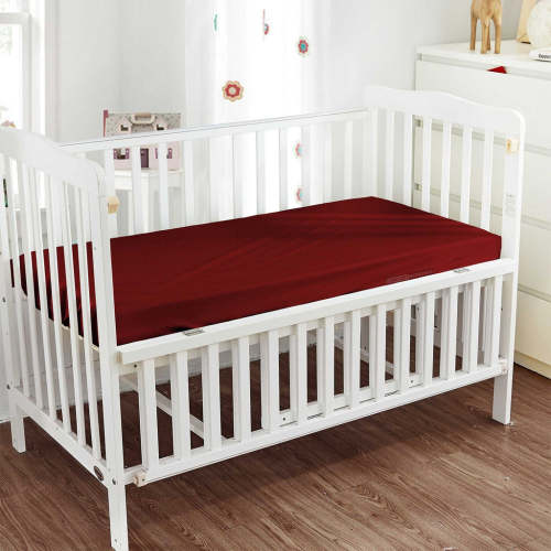 FITTED CRIB SHEET 28 x 52 inches - Burgundy