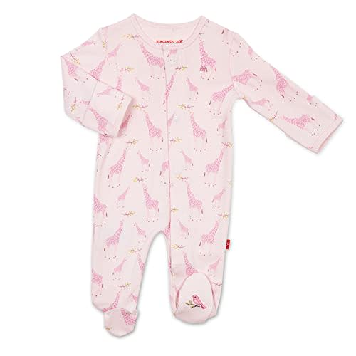 Magnetic Me Footie Pajamas - 100% Organic Cotton Baby Pajamas - Quick Magnetic Fastener Sleeper for Baby Boy and Girl