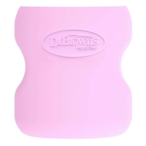 Dr. Brown's Options+ Wide-Neck Glass Bottle Sleeve, 100% Silicone, Pink, BPA-Free, 5 oz, 1-Pack