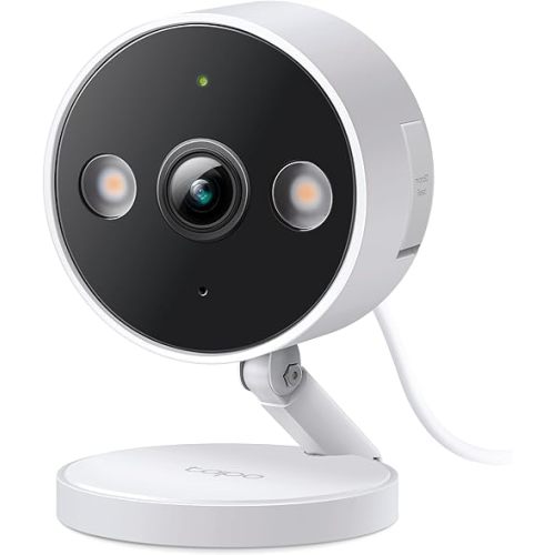 Tapo by TP-Link 2K QHD Security Camera Indoor/Outdoor, Color Night Vision, Free Person/Pet/Vehicle Detection, Baby Monitor, Local/Cloud Storage, IP66, Dual-Spotlight, Black(C121)