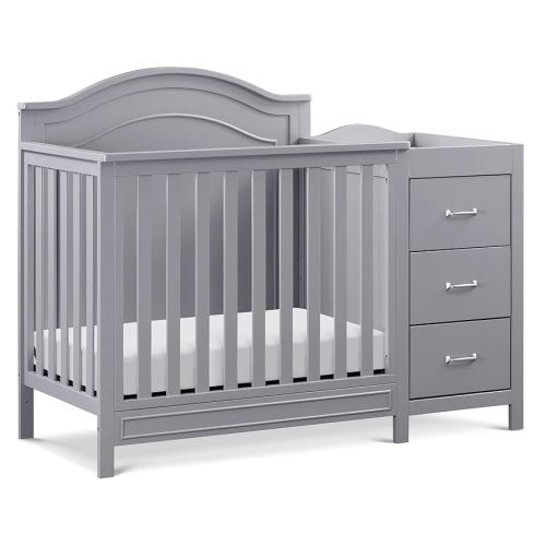 DaVinci Charlie 4-in-1 Convertible Mini Crib & Changer in Grey