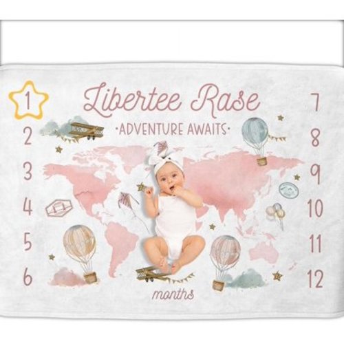 Personalized Gifts for Baby with Customized Name, Baby Monthly Milestone Blanket for Baby Girl Boy, Baby Blanket, Perfect Custom Baby Blanket Gifts,50"x60"