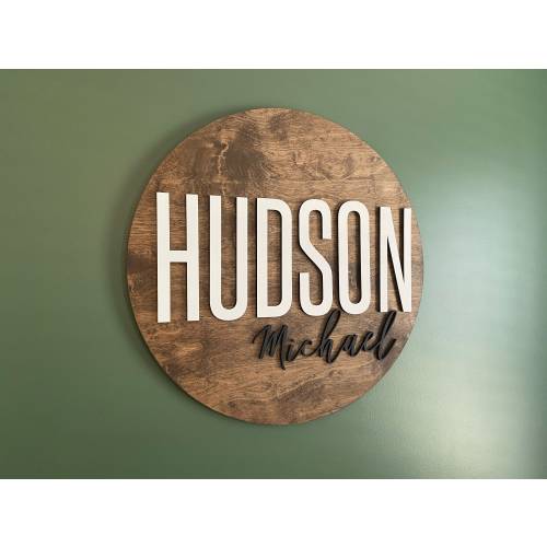 Nursery Name Sign | 3D Custom Name Sign | Baby Shower Gift | Round Wood Name Sign | Baby Name Sign | Name Reveal | Nursery Theme | Crib Sign