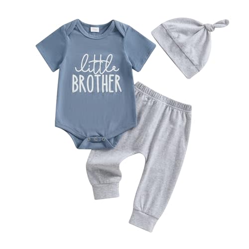 wybzd Little Brother Newborn Outfit T-Shirt Romper Top and Pants Sets Baby Coming Home Hospital Clothes Summer Clothing
