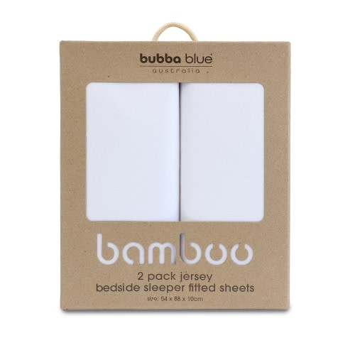 Bubba Blue Bedside Sleeper Fitted Sheet 2 Pack White