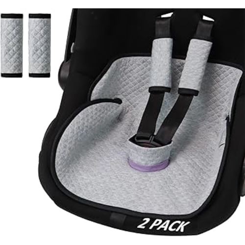 Baby Potty Training Car Seat Protector 2 Pack, Waterproof Car Seat Liner for Potty Training Toilet, Baby Infant Toddler Piddle Pad Fits for Carseat, Stroller, Highchair - 2 Pack, Gray