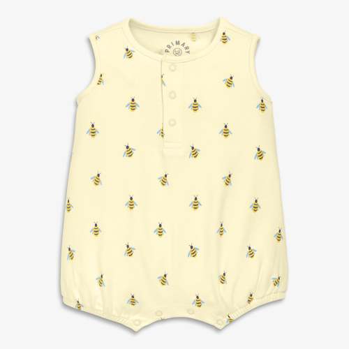 Baby organic henley tank shortie in baby bugs | Primary.com
