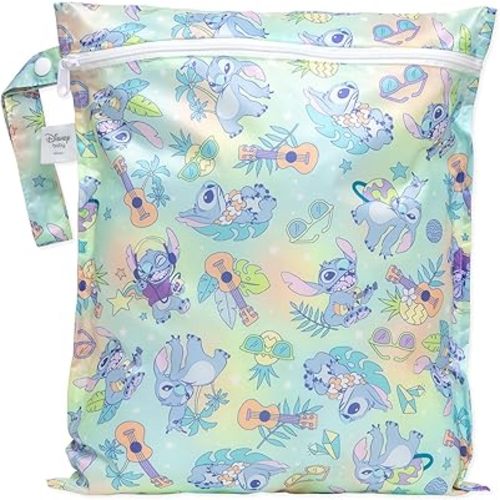 Bumkins Waterproof Wet Bag for Baby, Travel, Swim Suit, Cloth Diapers, Pump Parts, Pool, Gym Clothes, Toiletry, Strap to Stroller, Daycare, Zipper Reusable Bag, Wetdry Packing Pouch