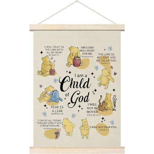 Winnie the Pooh Poster Hanger, Classic Winnie Wall Artwork, Nursery Wall Hanger, Nursery Wall Art Decor, Birthday Gifts for Pooh Lovers, Winnie Wall Artwork for Classroom Wall Living Rooms 12x16 Inch