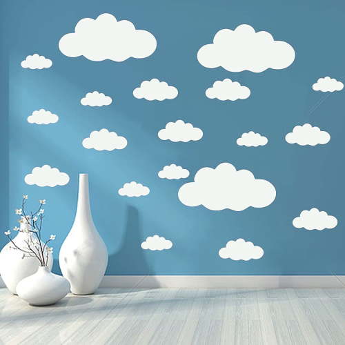 Big Clouds Wall Decals, Removable Vinyl Art Sticker Self Adhesive Home Decor for Room Living Room