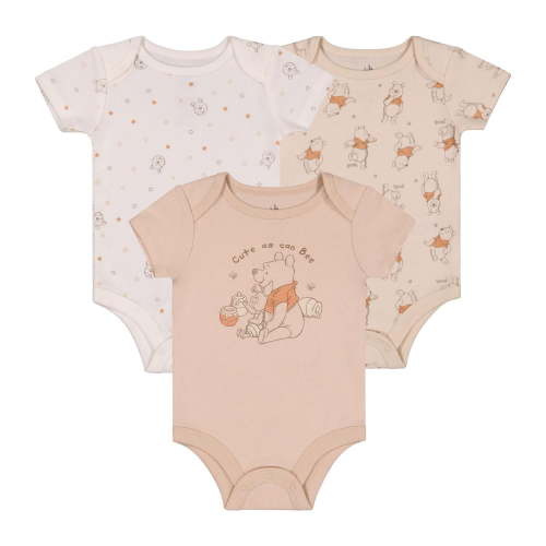 Disney Winnie the Pooh Organic Cotton 3pc Unisex Bodysuit Set, SIZE: 0M - 6/12M