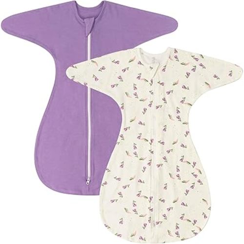 ZIGJOY Swaddle Sleep Sack 3-6 Months, 1.0 Tog Cotton Baby Swaddle Blanket