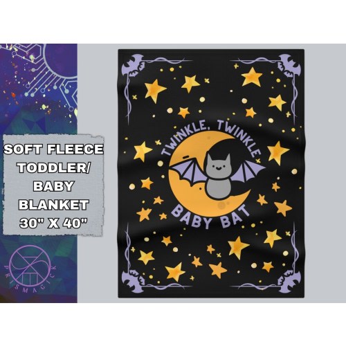 Soft Fleece Bat Goth Baby Blanket For Halloween Baby, Gothic Baby Gift, Cute Bat, Goth Baby Shower Gift, Alternative Baby Gift <US>