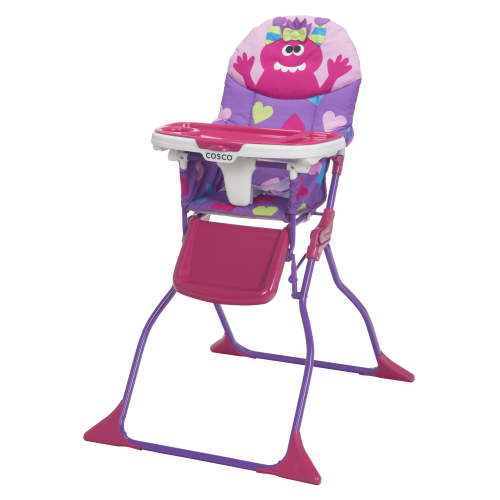 Cosco Kids Foldable Portable High Chair with Adjustable Tray, Monster Shelley Toddler Seat