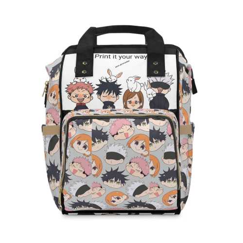 Jujutsu Kaisen Diaper Backpack Chibi Anime Baby Bag Cute Anime Diaper Bag Customizable name