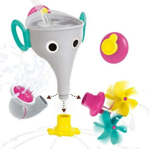 Yookidoo FunEleFun Baby Toddler Bath Toy Includes Interchangeable Trunk Accessories 18m+ (Gray)