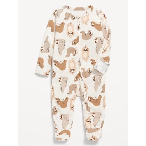 Unisex 2-Way-Zip Printed Sleep & Play Footed One-Piece for Baby