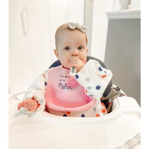 NumNum Baby Spoons Set, Pre-Spoon GOOtensils for Kids Aged 6+ Months - First Stage, Baby Led Weaning (BLW) Teething Spoon - Self Feeding, Silicone Toddler Food Utensils - 1-Pack, 6 Spoons, Rainbow