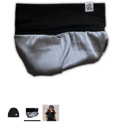 Satin Lined Jersey Beanie-Black – Aarin & Co.