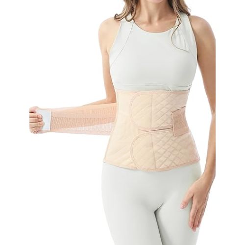 Allaugh Postpartum Belly Band for Women: Abdominal Binder Post Surgery, C Section Waist Trainer for Wife, Hysterectomy Belly Band for Secure Abdominal Support, Healing Recovery Compression