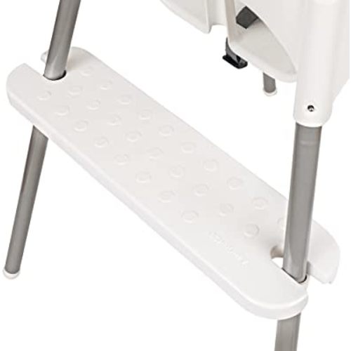 White IKEA High Chair Foot Rest Only - Bib Hook Included - Sits Flat - Compatible with Antilop Highchair - Adjustable & Dishwasher Safe - BLW Footrest Baby Led Weaning - Durable ABS Plastic 20" x 5"