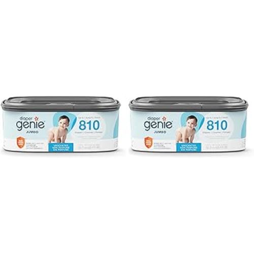 The Diaper Genie Jumbo Square Refill, with Continuous Film, can Hold up to 810 Newborn-Sized Diapers per Refill. (Pack of 2)