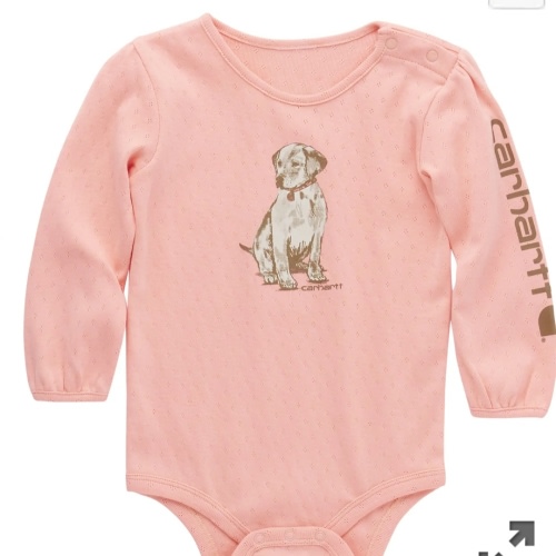 Girls' Long-Sleeve Puppy Bodysuit (Infant) | 12M | Carhartt