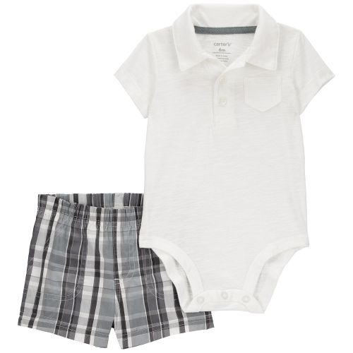 Baby Boy Carter's 2-Piece Polo Bodysuit & Plaid Short Set