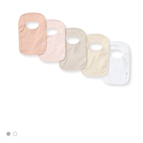 Solid Organic Cotton Baby Bibs 5 Pack Pink Sand