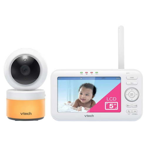 "VTech VM5263 5"" Digital Video Baby Monitor with Pan, Tilt, Night Light, White"