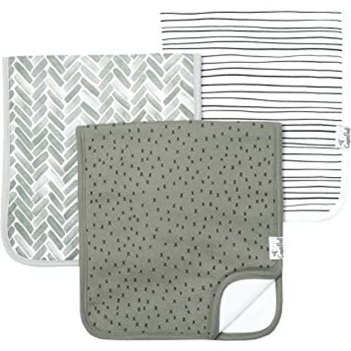 Copper Pearl Premium Baby Burp Cloths - 3-Pack Large Cotton Burp Cloths, Extra Soft Spit Up Rags with 3 Absorbent Layers, Perfect for Baby Boy and Baby Girl Gifts (21" x 10" Size, Alta Set)