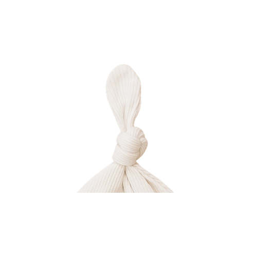 Vanilla Organic Ribbed Newborn Knot Hat