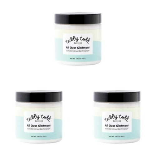 Tubby Todd All Over Ointment 3-Piece Set – Baby Eczema Cream for Sensitive Skin, Dryness, Rash & Irritation, Fragrance-Free, Hydrating & Moisturizing, 2.8 oz Each