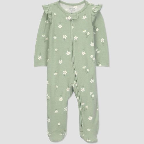 Carter's Just One You® Baby Girls' Floral Sleep N' Play - Light Green 3M