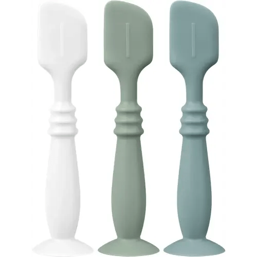 3 Packs Silicone Diaper Cream Applicator with Suction Base, Diaper Cream Spatula Applicator for Babies, Soft Silicone Diaper Cream Brush (White/Sage/Ether)