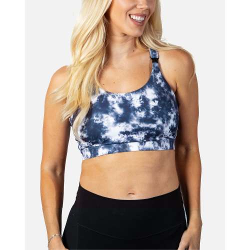 Ultra Comfort Active Nursing Bra - FIXED PADS (Gray Tie Dye)
