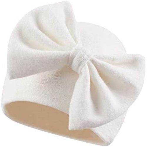Newborn Baby Girl Hat Cotton Baby Bow Beanie Preemie Hats Spring Infant Hats for Girls 0-12 Months