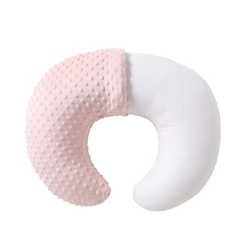 Nursing Pillow and Positioner, Breastfeeding, Bottle Feeding, Baby Sitting Support with Removable Ultra Soft Cover, Tummy Time Support for Baby Boys and Girls (Lightpink)