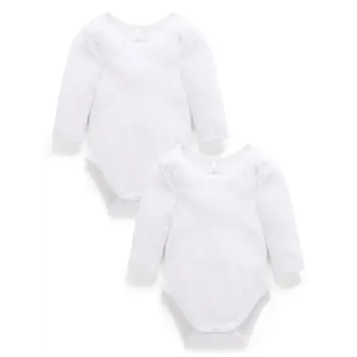 Easy Neck Bodysuit 2 pack - 0000 - Purebaby