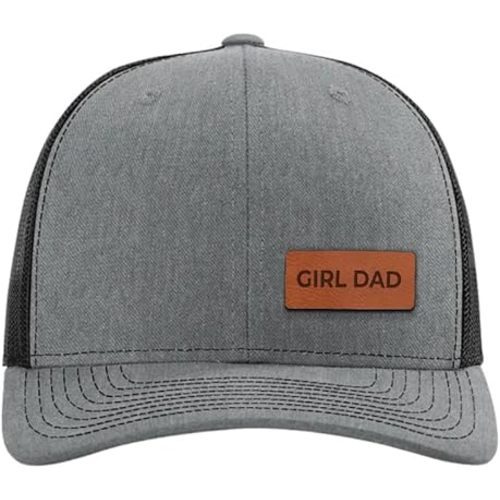 VistaVibe Girl Dad Trucker Hat Gift for Dad Birthday Gift for Kid Truck Lover Gift for Men Heather Grey Black
