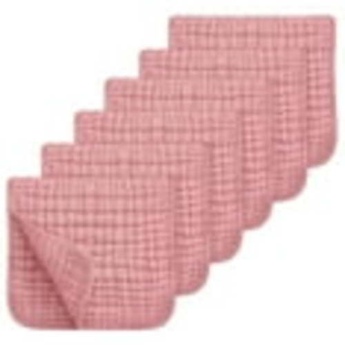 Muslin Burp Cloths 100% Cotton Large 20''x10'' Baby Essentials, Extra Soft and Absorbent Baby Burping Cloth for Boys Girls, Pink, 6 Pack