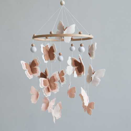 Butterfly mobile, Baby girl mobile for crib, Butterfly nursery mobile, Flower mobile for baby girl nursery, Baby shower gift, Felt mobile