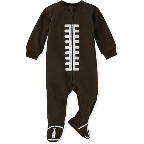 The Children's Place Baby and Toddler Football Footie Pajama, Fleece