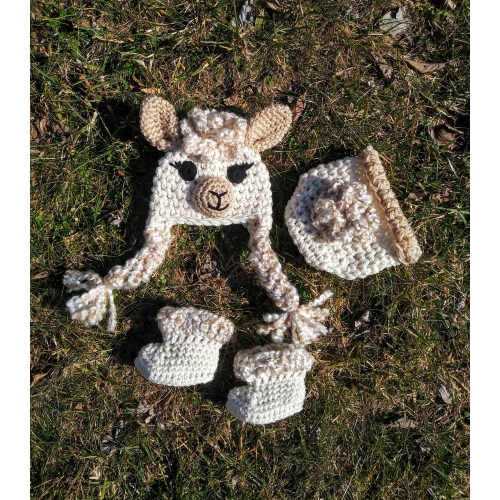 Llama Baby Costume, Alpaca Newborn Outfit, Llama Ears Baby Hat, Baby Earflap Hat, Toddler Booties, Llama Bloomers, Newborn Photoshoot