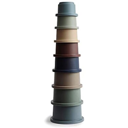 mushie Stacking Cups Toy | Made in Denmark (Forest)