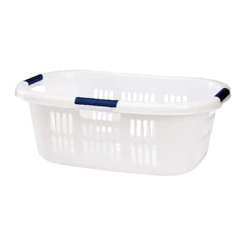 Rubbermaid Hip-Hugger White Plastic Laundry Basket Mfr# FG299787WHT - Ace Hardware